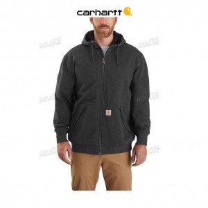 Carhartt Rain Defender Loose Fit Midweight Thermal-Fodrade Full-Zip Sweatshirt Carbon Heather | SE0000433