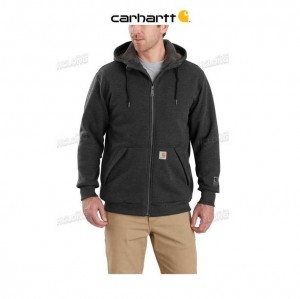 Carhartt Rain Defender Relaxed Fit Midweight Sherpa-Fodrade Full-Zip Sweatshirt Carbon Heather | SE0000424