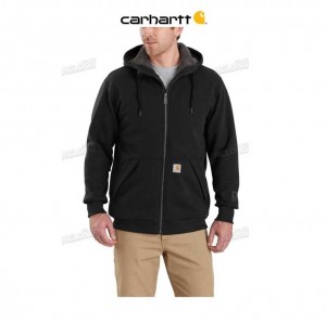 Carhartt Rain Defender Relaxed Fit Midweight Sherpa-Fodrade Full-Zip Sweatshirt Svarta | SE0000426