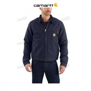 Carhartt Relaxed Fit Duck Blanket-Fodrade Detroit Jacket Marinblå | SE0000137