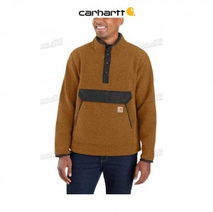 Carhartt Relaxed Fit Fleece Snap Front Jacket Bruna | SE0000183