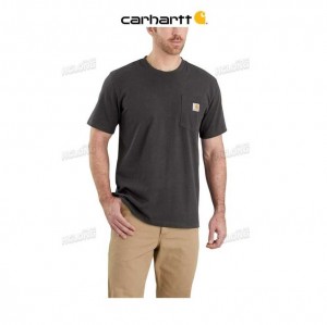 Carhartt Relaxed Fit Heavyweight Korta-Sleeve Pocket T-Shirt Peat | SE0001120