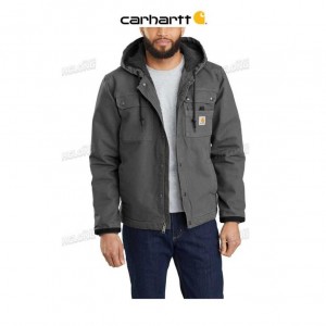 Carhartt Relaxed Fit Washed Duck Sherpa-Fodrade Utility Jacket Gravel | SE0000132