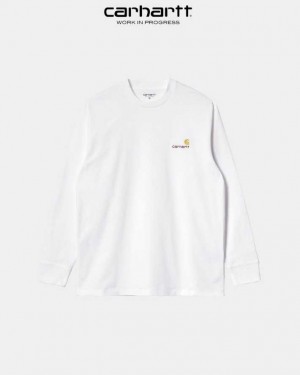 Carhartt Wip American Script Long Sleeve T-Shirt Vita | SE0000804