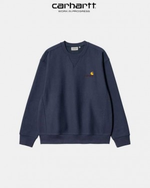 Carhartt Wip American Script Sweatshirt Enzian | SE0000235