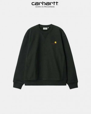 Carhartt Wip American Script Sweatshirt Mörk | SE0000237