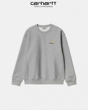 Carhartt Wip American Script Sweatshirt Grå | SE0000238