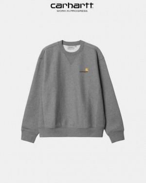 Carhartt Wip American Script Sweatshirt Mörkgrå | SE0000239