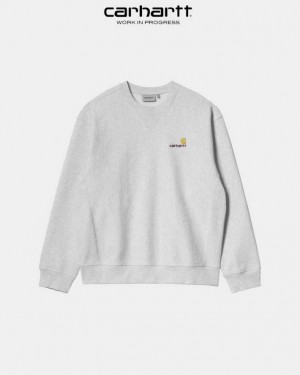 Carhartt Wip American Script Sweatshirt Ash Heather | SE0000241