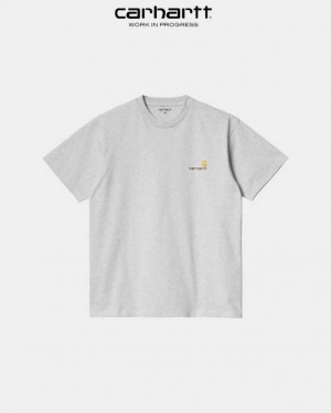 Carhartt Wip American Script T-Shirt Ash Heather | SE0000811