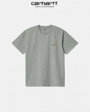 Carhartt Wip American Script T-Shirt Grå | SE0000808