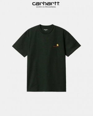 Carhartt Wip American Script T-Shirt Mörk | SE0000814