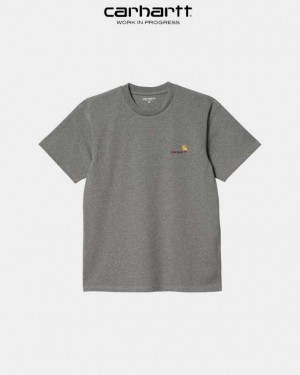 Carhartt Wip American Script T-Shirt Mörkgrå | SE0000810