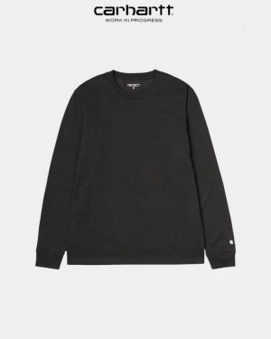 Carhartt Wip Base Long Sleeve T-Shirt Svarta | SE0000820