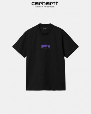 Carhartt Wip Bubble Script T-Shirt Svarta | SE0000839