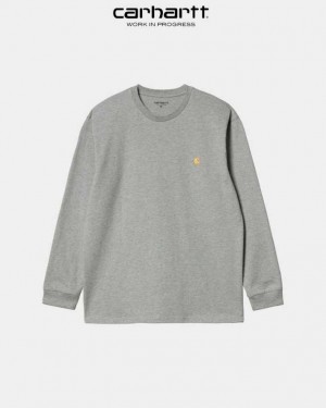 Carhartt Wip Chase Long Sleeve T-Shirt Grå | SE0000856