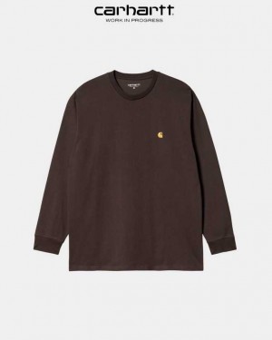 Carhartt Wip Chase Long Sleeve T-Shirt Mörk | SE0000858