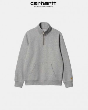 Carhartt Wip Chase Neck Zip Sweatshirt Grå | SE0000260