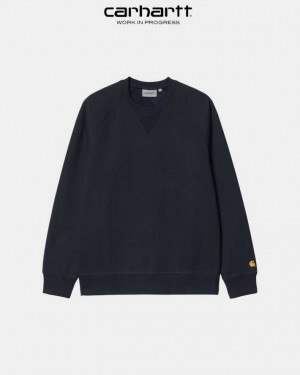 Carhartt Wip Chase Sweatshirt Mörkmarinblå | SE0000272