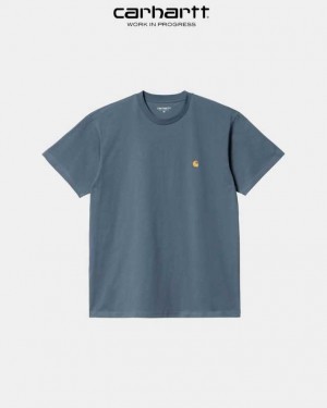 Carhartt Wip Chase T-Shirt Blå | SE0000870