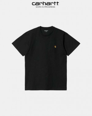 Carhartt Wip Chase T-Shirt Svarta | SE0000875