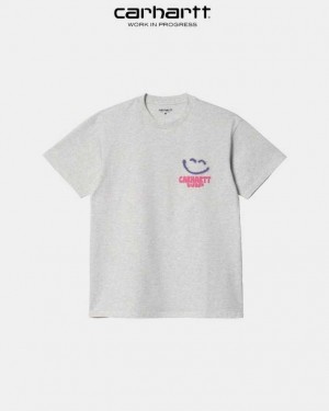 Carhartt Wip Happy Script T-Shirt Ash Heather | SE0000928