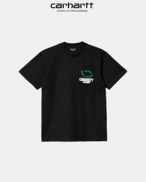 Carhartt Wip Happy Script T-Shirt Svarta | SE0000926