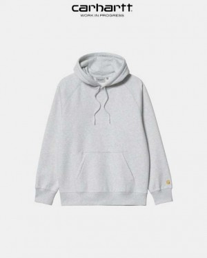 Carhartt Wip Hooded Chase Sweatshirt Ash Heather | SE0000300