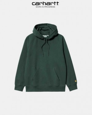 Carhartt Wip Hooded Chase Sweatshirt Juniper | SE0000306