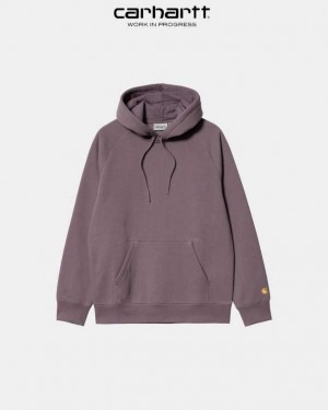 Carhartt Wip Hooded Chase Sweatshirt Misty Thistle | SE0000305