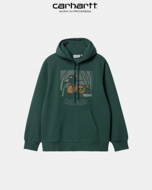 Carhartt Wip Hooded Duck Pond Sweatshirt Juniper | SE0000316