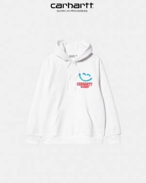 Carhartt Wip Hooded Happy Script Sweatshirt Vita | SE0000319