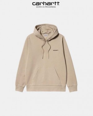 Carhartt Wip Hooded Script Embroidery Sweatshirt Wall | SE0000330