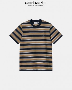 Carhartt Wip Leone Stripe T-Shirt Buffalo | SE0000938