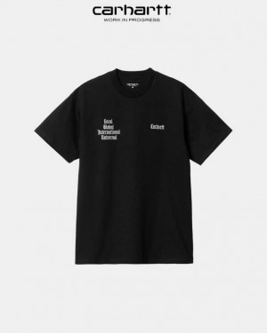 Carhartt Wip Letterman T-Shirt Svarta | SE0000940