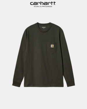 Carhartt Wip Long Sleeve Pocket T-Shirt Cypress | SE0000950