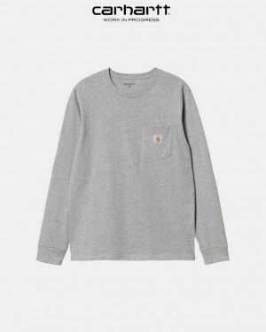 Carhartt Wip Long Sleeve Pocket T-Shirt Grå | SE0000951