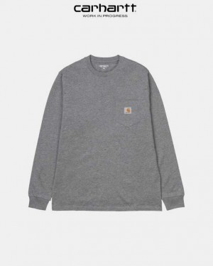 Carhartt Wip Long Sleeve Pocket T-Shirt Mörkgrå | SE0000958