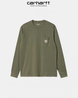 Carhartt Wip Long Sleeve Pocket T-Shirt Seaweed | SE0000955