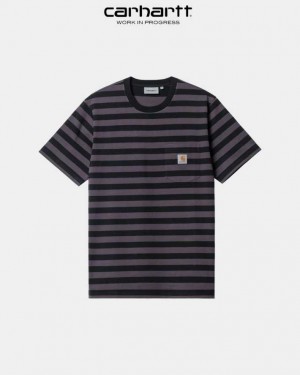 Carhartt Wip Merrick Stripe Pocket T-Shirt Soot / Artichoke | SE0000981