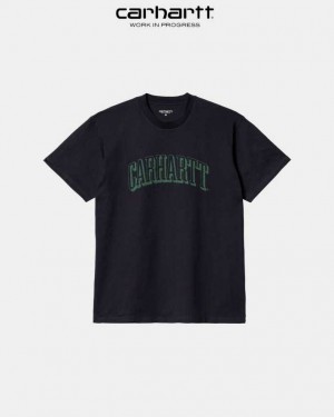 Carhartt Wip Scrawl Script T-Shirt Mörkmarinblå | SE0001032