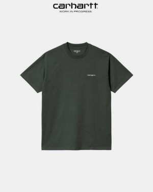 Carhartt Wip Script Embroidery T-Shirt Boxwood | SE0001037