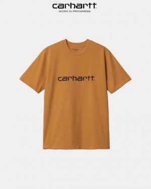 Carhartt Wip Script T-Shirt Ochre | SE0001043