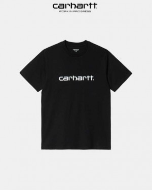 Carhartt Wip Script T-Shirt Svarta | SE0001047