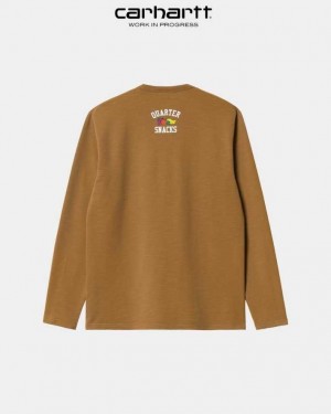 Carhartt Wip WIP x Quartersnacks Slub Yarn Pocket T-Shirt Bruna | SE0000847