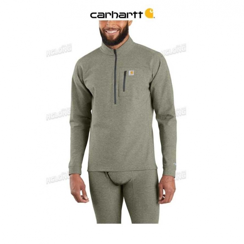 Carhartt Base Force Heavyweight Quarter-Zip Olivgröna | SE0001325