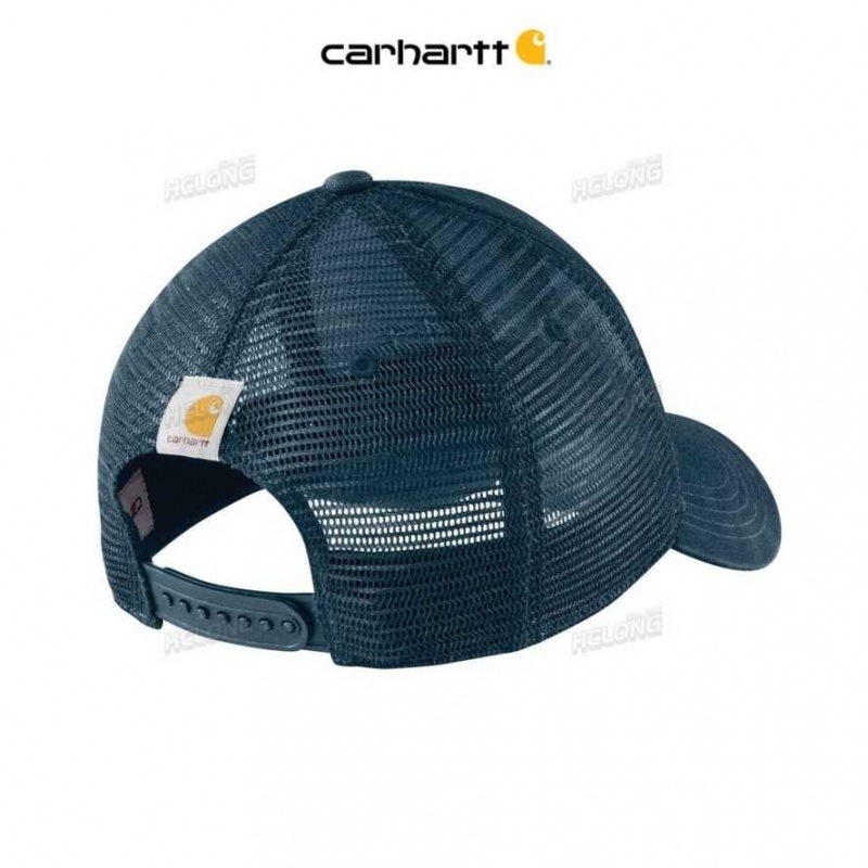 Carhartt Canvas Mesh-Back Logo Tryck Cap Blå | SE0002389