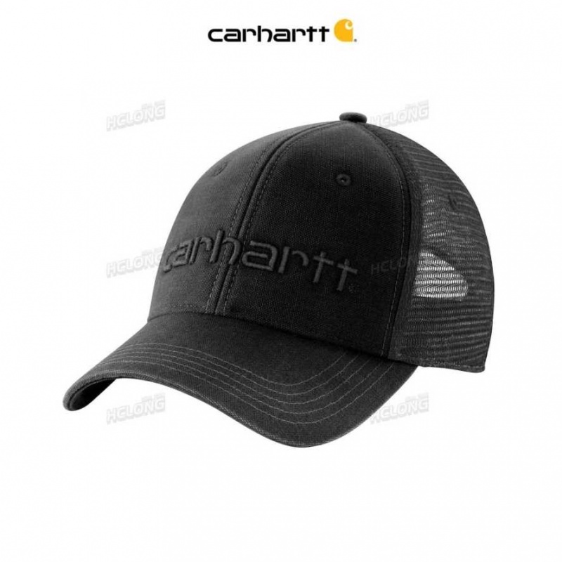 Carhartt Canvas Mesh-Back Logo Tryck Cap Svarta | SE0002390