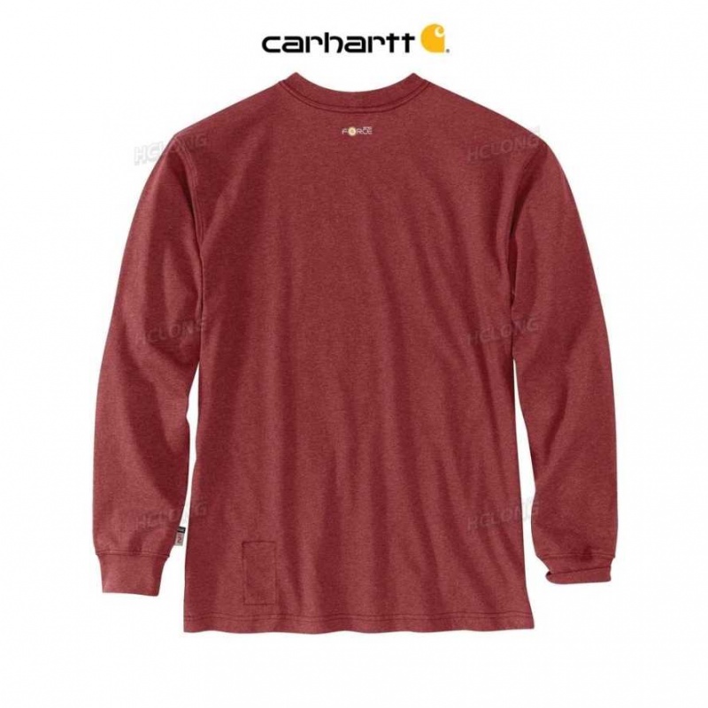 Carhartt Flame-Resistant Force Loose Fit Lätta Long-Sleeve Camo Tryck T-Shirt Röda Bruna | SE0001173