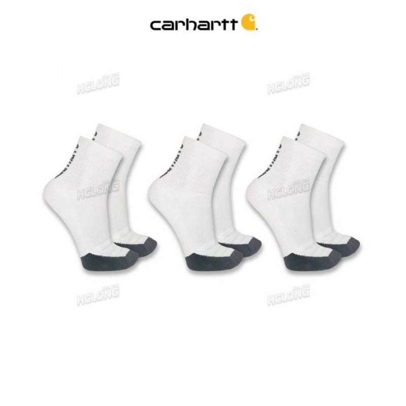 Carhartt Force Midweight Logo Korta Crew Sock 3-Pack Vita | SE0002816